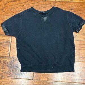 Vince lamb leather accent top